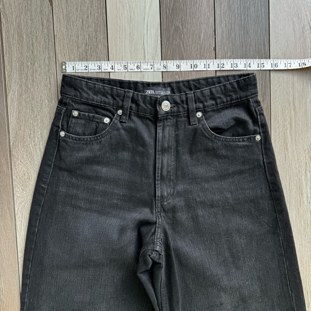 Zara Women’s Classic Black Wide-Leg Jeans | Size: 6 | Good Condition - Picture 2 of 7